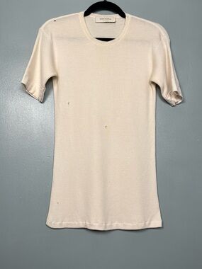 Giuliva Heritage Dardo Ribbed T-Shirt Wool Knit Ivory Cream Men’s Size M